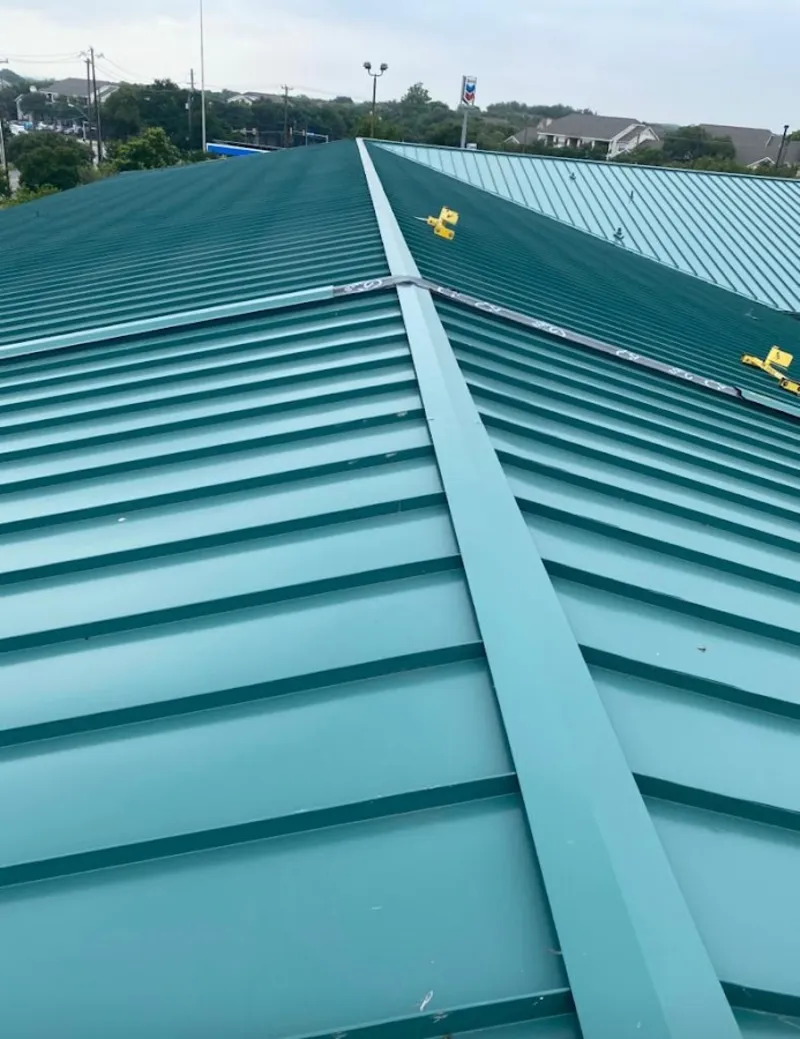 Green commercial metal roof ridge and valley for Metal Roof Repair in Idabel