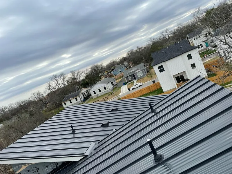 Standing seam metal roof panels with vents for Skylight Repair in Idabel